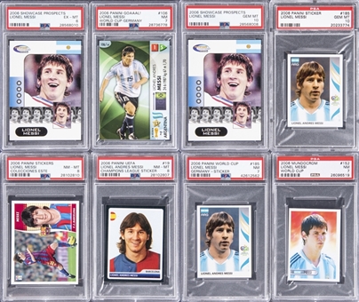 2006 Lionel Messi Card Collection (8 Different PSA Graded Cards) - Featuring PSA 10 World Cup Sticker & PSA 10 Showcase Prospects